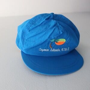 Vintage Cayman Islands Blue White Snapback Hat Beach Summer Throwback